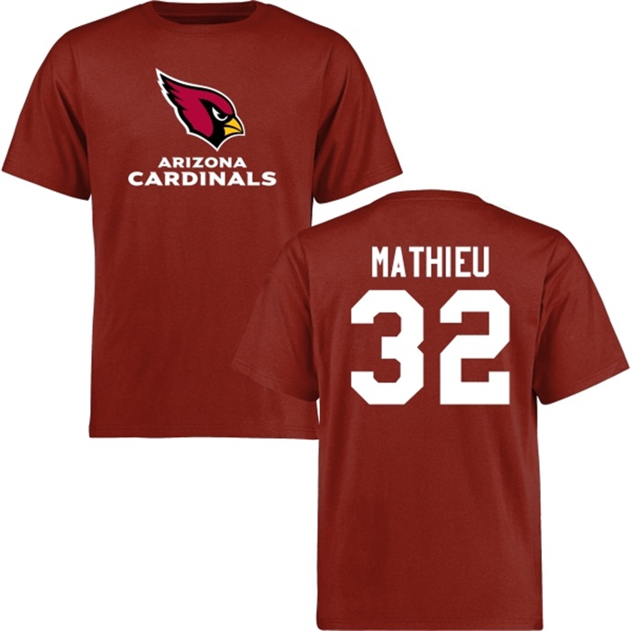 Arizona Cardinals #32 Tyrann Mathieu Cardinal Name & Number Wordmark T-shirt