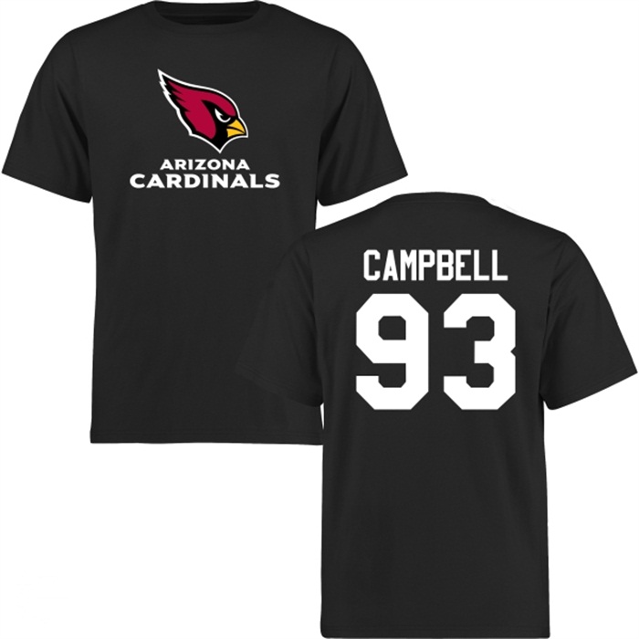 Arizona Cardinals #93 Calais Campbell Black Name & Number Wordmark T-shirt