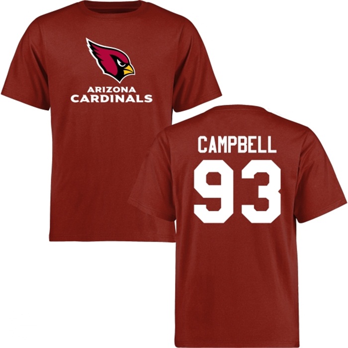 Arizona Cardinals #93 Calais Campbell Cardinal Name & Number Wordmark T-shirt