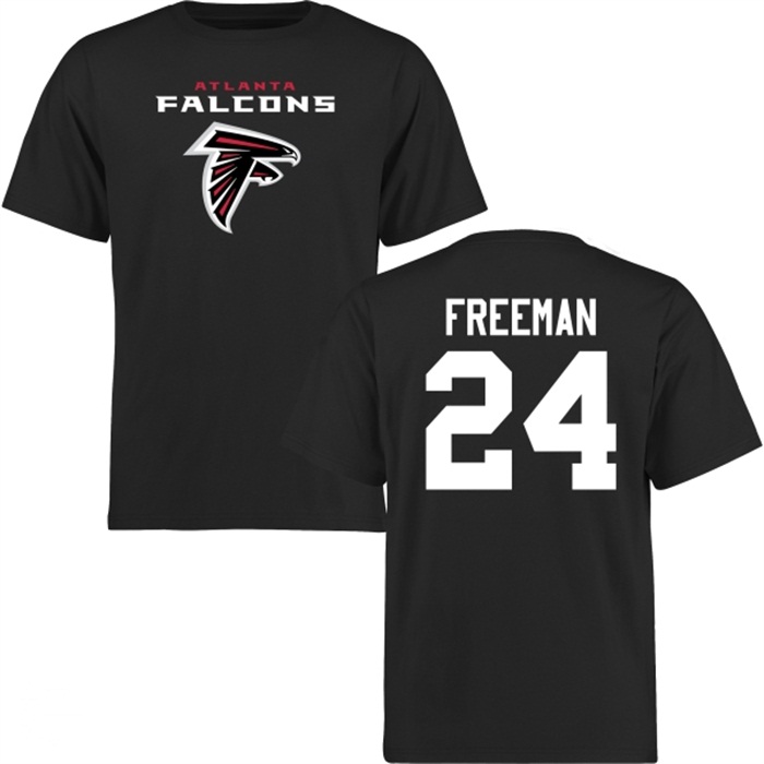 Atlanta Falcons #24 Devonta Freeman Black Name & Number Wordmark T-shirt