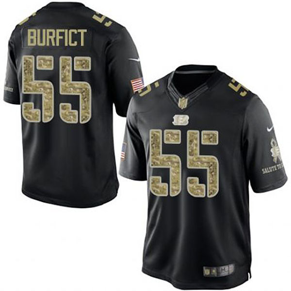 NFL Cincinnati Bengals #55 Vontaze Burfict Black Salute To Service Jersey