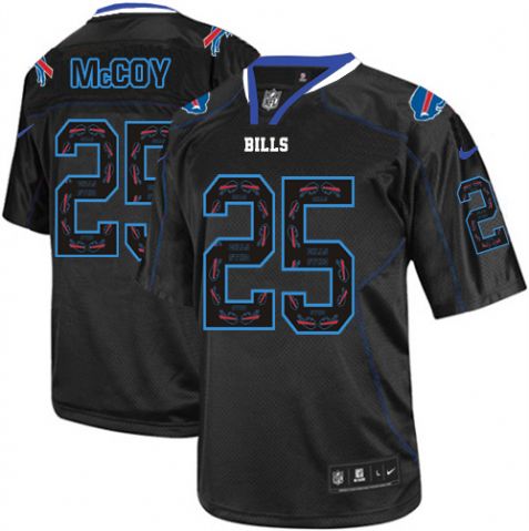 Men's Buffalo Bills #25 LeSean McCoy Black Lights Out Jersey