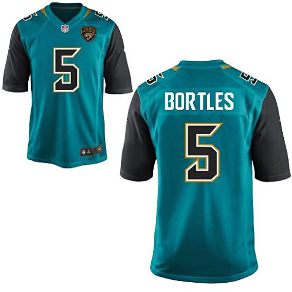 Mens Jacksonville Jaguars #5 Blake Bortles Nike Teal Alternate Game Jersey