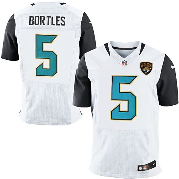 Mens Jacksonville Jaguars #5 Blake Bortles Nike White Elite Jersey