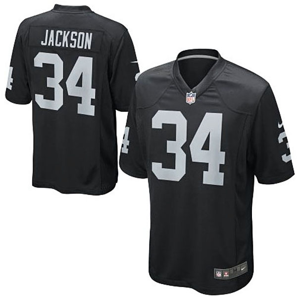 Mens Oakland Raiders #34 Bo Jackson Nike Black Retired Player Game Jersey