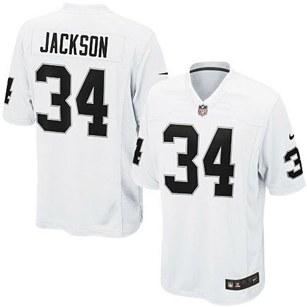 Mens Oakland Raiders #34 Bo Jackson Nike White Retired Player Game Jersey