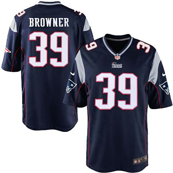 Mens New England Patriots #39 Brandon Browner Nike Navy Blue Game Jersey