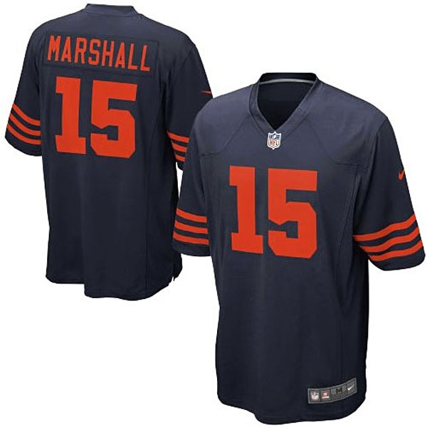 Mens Chicago Bears #15 Brandon Marshall Nike Navy Blue Game Jersey