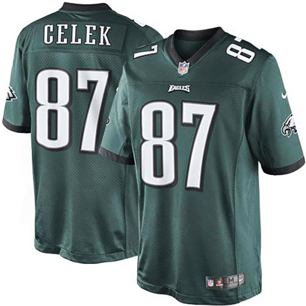 Mens Philadelphia Eagles #87 Brent Celek Nike Midnight Green Game Jersey