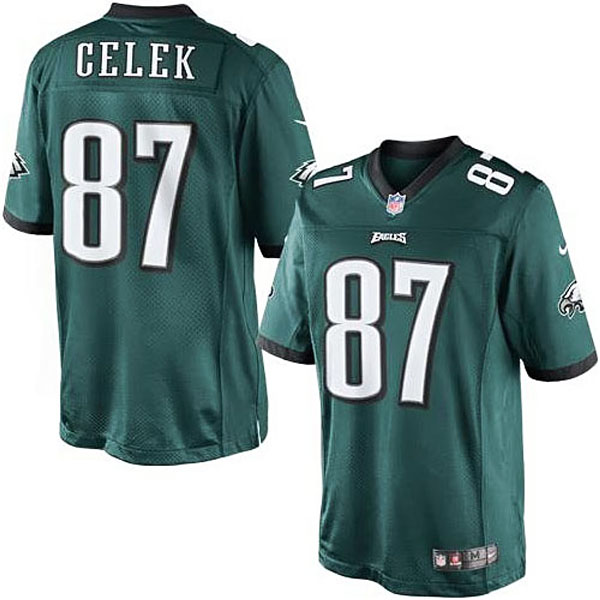 Men's Philadelphia Eagles #87 Brent Celek Nike Midnight Green Team Color Limited Jersey