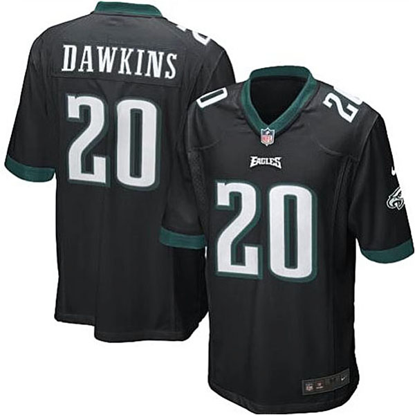 Mens Philadelphia Eagles #20 Brian Dawkins Nike Black Alternate Game Jersey