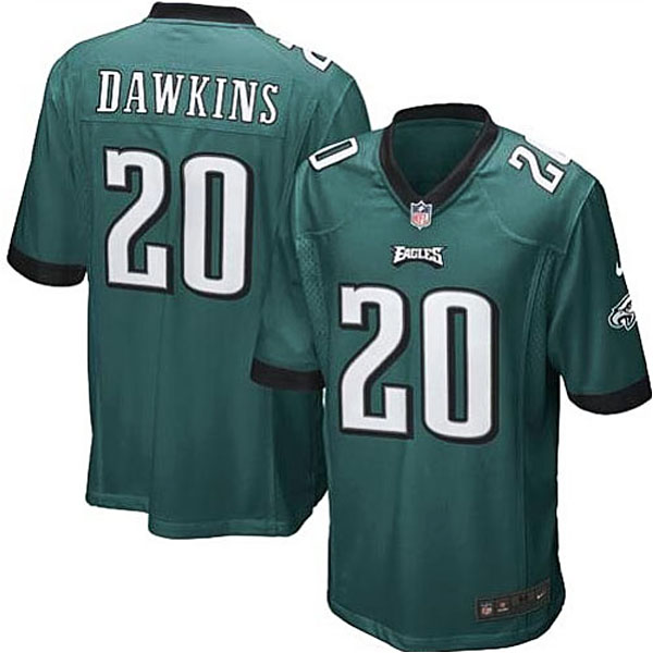 Mens Philadelphia Eagles #20 Brian Dawkins Nike Midnight Green Game Jersey