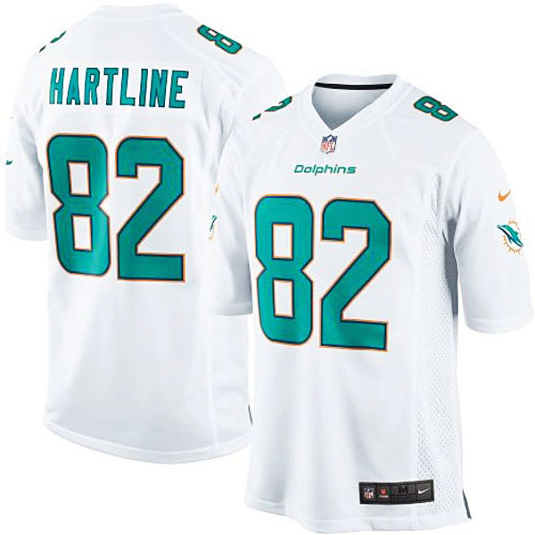 Mens Miami Dolphins #82 Brian Hartline Nike White Game Jersey