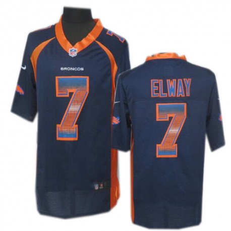 Denver Broncos #7 John Elway Navy Blue Fashion Strobe Jersey