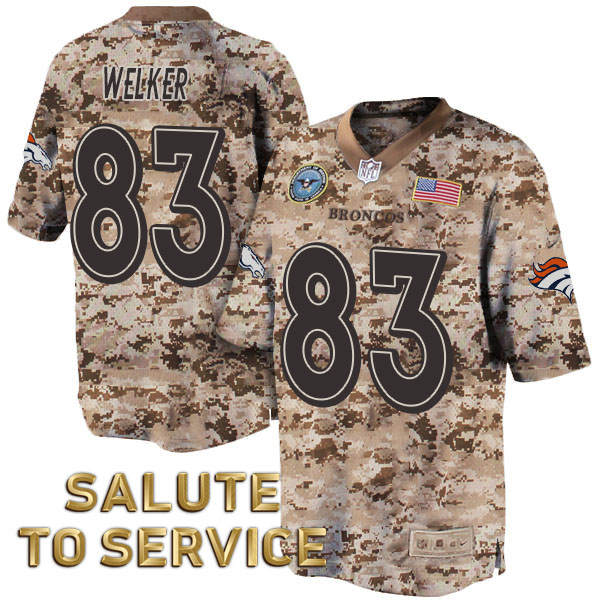 Denver Broncos #83 Wes Welker Salute to Service Digital Camo Jersey