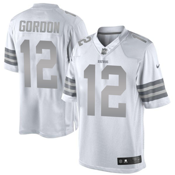 Men's Cleveland Browns #12 Josh Gordon White Platinum Limited Jersey