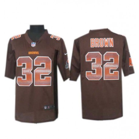 Cleveland Browns #32 Jim Brown Brown Fashion Strobe Jersey