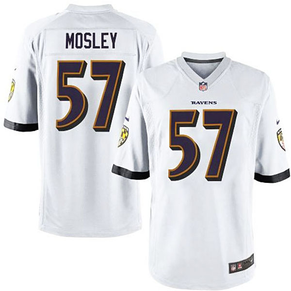 Mens Baltimore Ravens #57 C.J. Mosley Nike White Game Jersey