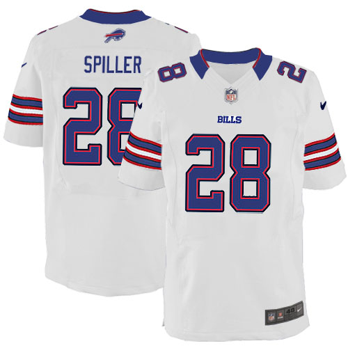 Mens Buffalo Bills #28 CJ Spiller Nike White Elite Jersey