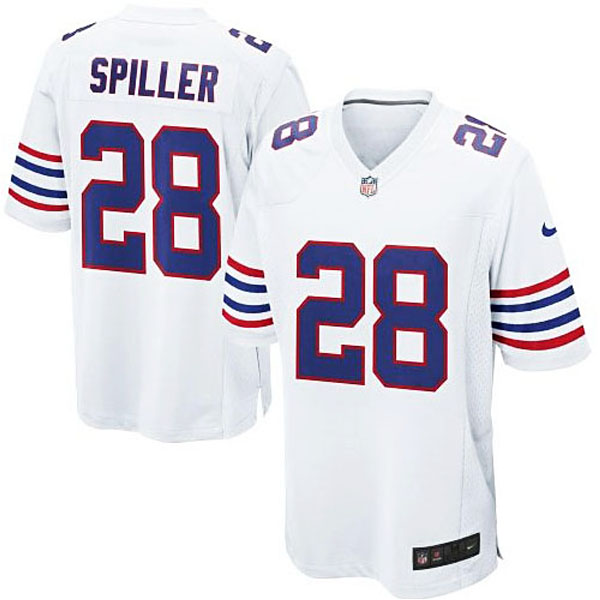 Mens Buffalo Bills #28 CJ Spiller Nike White Game Jersey