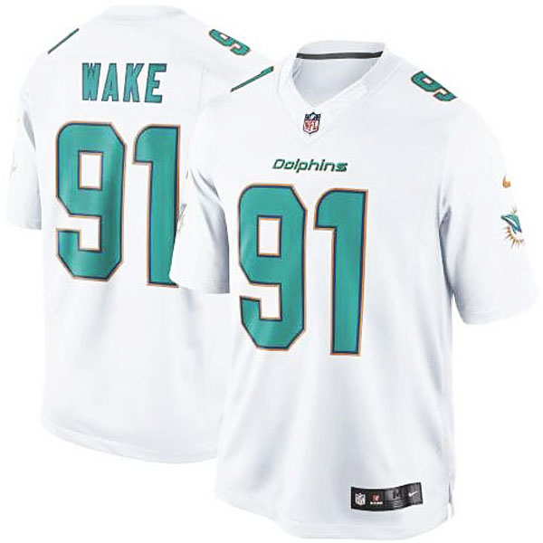 Mens Miami Dolphins #91 Cameron Wake Nike White Game Jersey