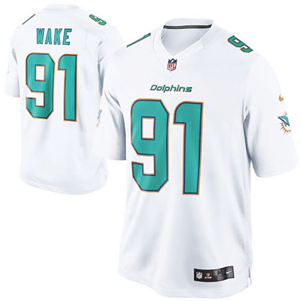 Men's Miami Dolphins #91 Cameron Wake Nike White Limited Jersey