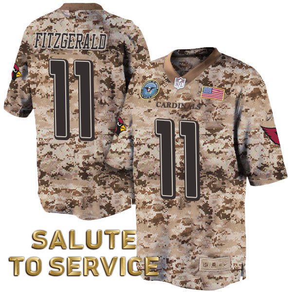 Arizona Cardinals #11 Larry Fitzgerald Salute to Service Digital Camo Jersey