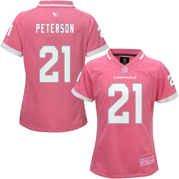 Women's Arizona Cardinals #21 Patrick Peterson Pink Bubble Gum Jersey