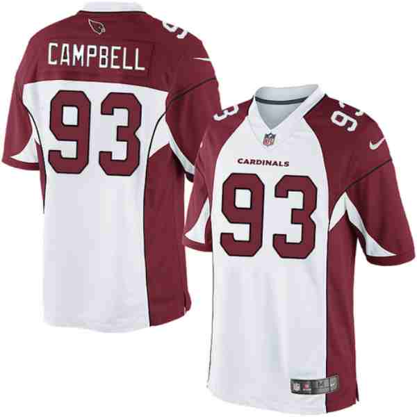 Mens Arizona Cardinals #93 Calais Campbell White Game Jersey