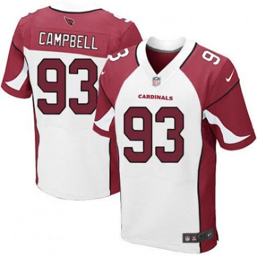 Mens Arizona Cardinals #93 Calais Campbell White Elite Jersey