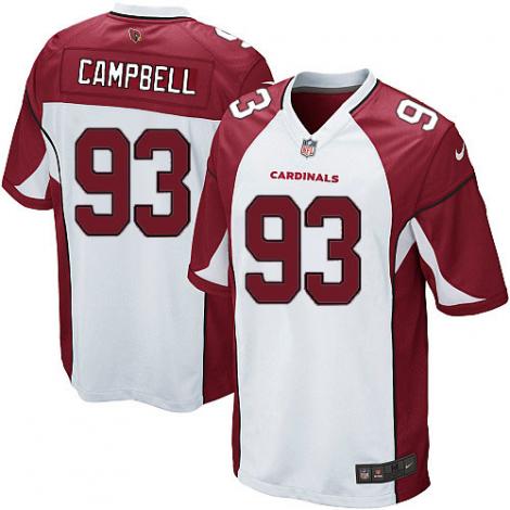 Mens Arizona Cardinals #93 Calais Campbell White Limited Jersey