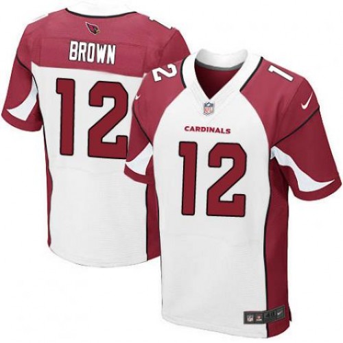 Mens Arizona Cardinals #12 John Brown White Elite Jersey