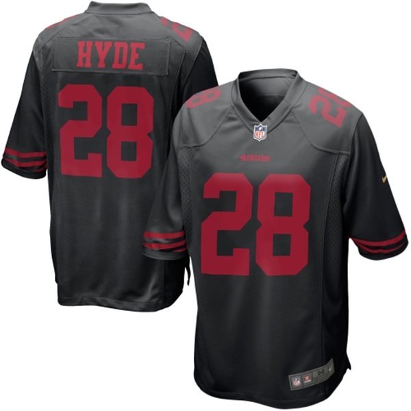 Mens San Francisco 49ers #28 Carlos Hyde Nike Black Limited Jersey