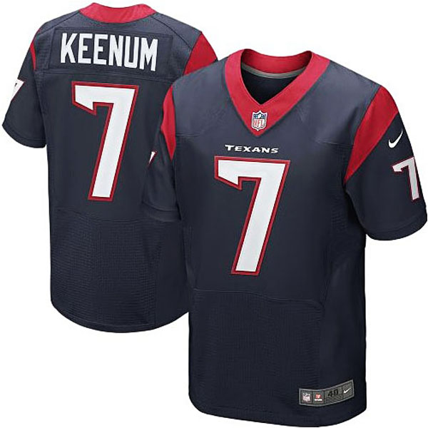 Mens Houston Texans #7 Case Keenum Nike Navy Blue Elite Jersey