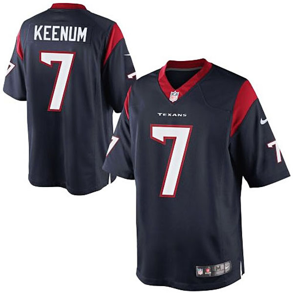 Men's Houston Texans #7 Case Keenum Nike Navy Blue Team Color Limited Jersey