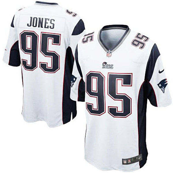 Mens New England Patriots #95 Chandler Jones Nike White Game Jersey