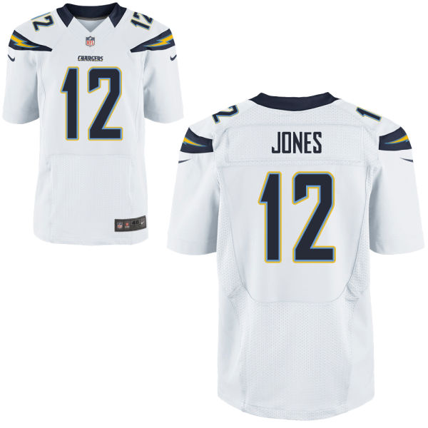 NFL San Diego Chargers #12 Jacoby Jones Elite White Jersey