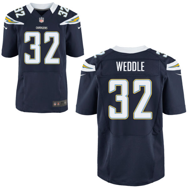 Men's San Diego Chargers #32 Eric Weddle Navy Blue Elite Jersey