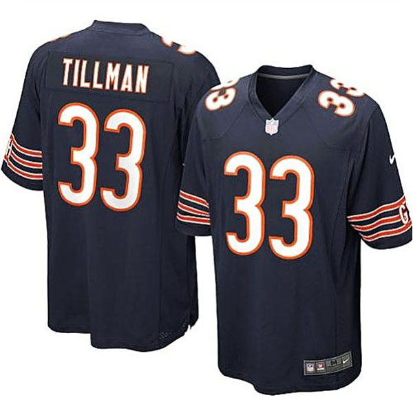 Mens Chicago Bears #33 Charles Tillman Nike Navy Blue Game Jersey