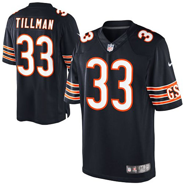 Men's Chicago Bears #33 Charles Tillman Nike Navy Blue Team Color Limited Jersey