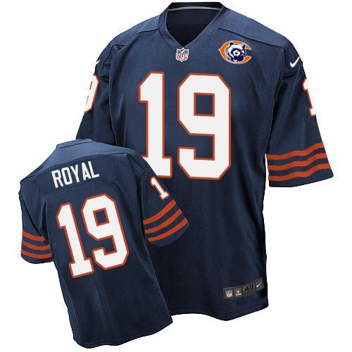 Chicago Bears #19 Eddie-royal Navy Throwback Jersey