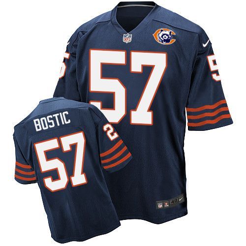 Chicago Bears #57 Jon Bostic Navy Throwback Jersey