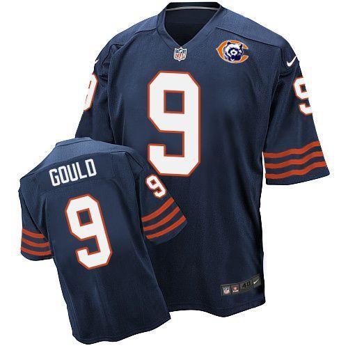 Chicago Bears #9 Robbie Gould Navy Throwback Jersey