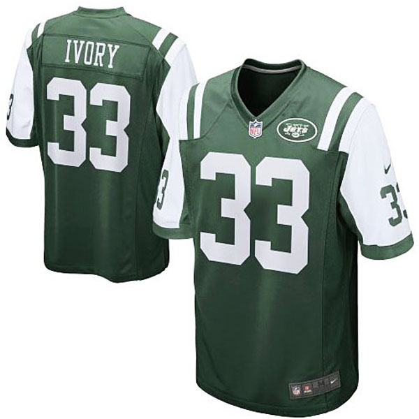 Mens New York Jets #33 Chris Ivory Nike Green Game Jersey