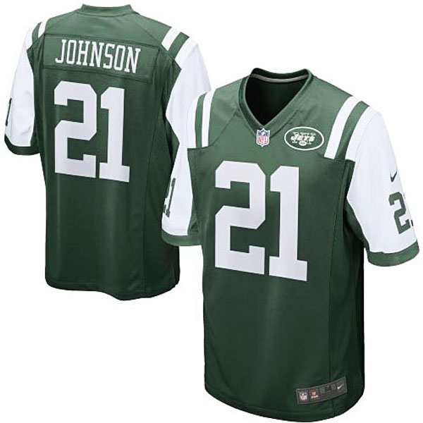 Mens New York Jets #21 Chris Johnson Nike Green Game Jersey