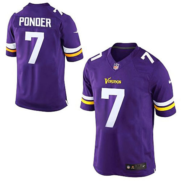 Men's Minnesota Vikings #7 Christian Ponder Nike Purple Team Color Limited Jersey