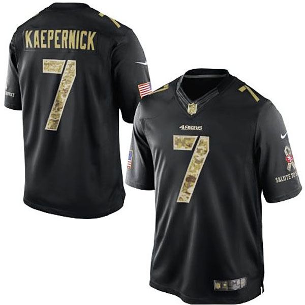 Men's San Francisco 49ers #7 Colin Kaepernick Nike Black Salute To Service Jersey