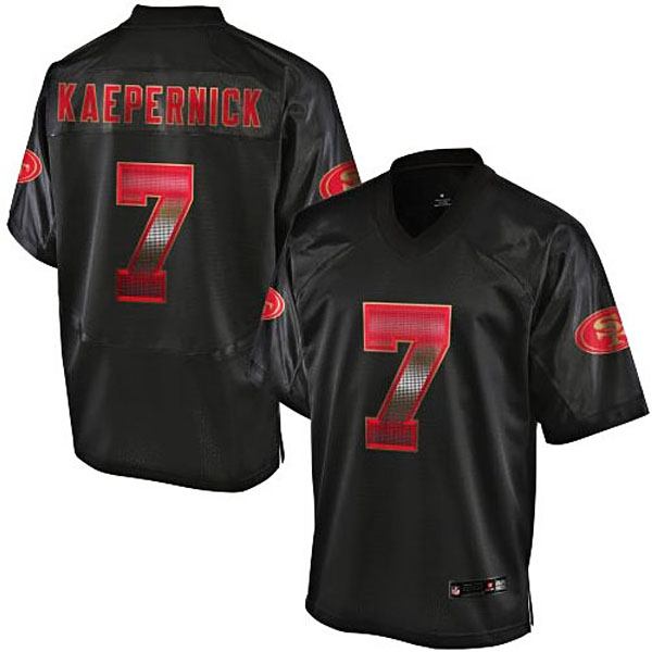 Mens San Francisco 49ers #7 Colin Kaepernick Pro Line Black Strobe Jersey