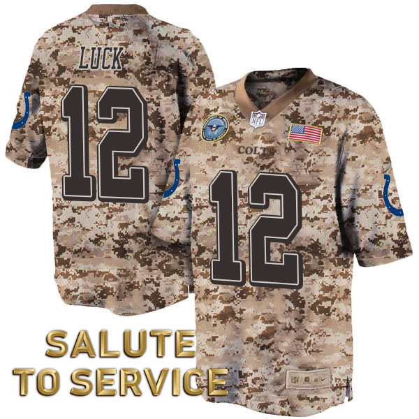 Indianapolis Colts #12 Andrew Luck Salute to Service Digital Camo Jersey