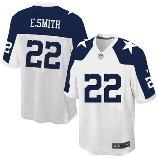 Dallas Cowboys #22 Emmitt Smith White Game Jersey